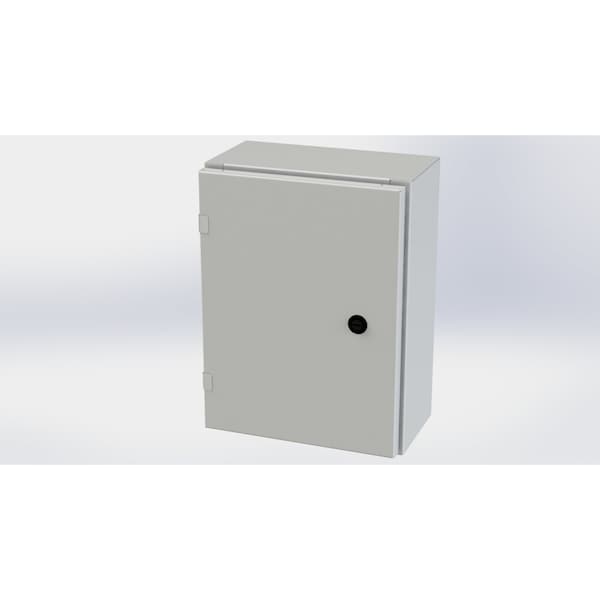 1/4 Turn Latch Electrical Enclosures, 16 in H, 6 in D, 12 in W, NEMA 3R, 4, 12, 13, Carbon Steel